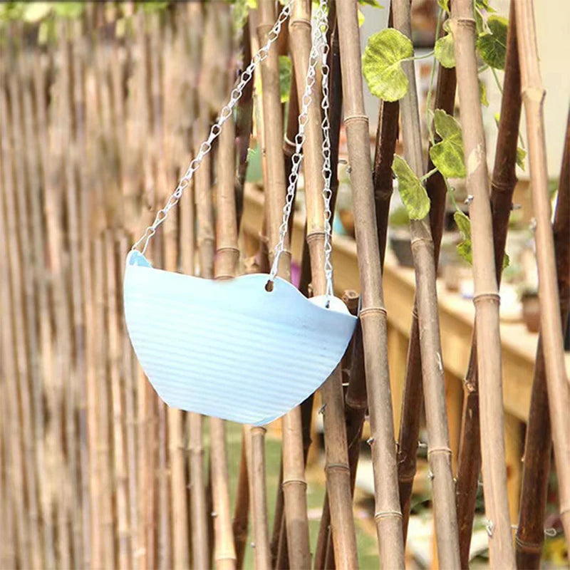 Hanging Orchid Pot With Chain Plastic Hanging Basket Flowerpot Wall Mounted Green Pot For Plant Herb Plant Container