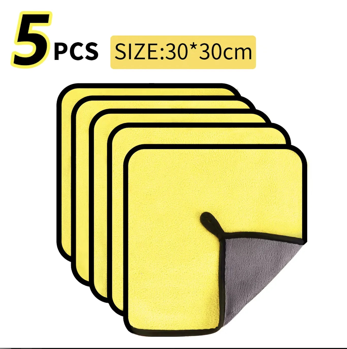 3/5/10Pcs Car Wash Microfiber Towel 30*30CM / 30*60cm Car Cleaning Drying Cloth Care Cloth Car Wash Towel Kitchen Towel