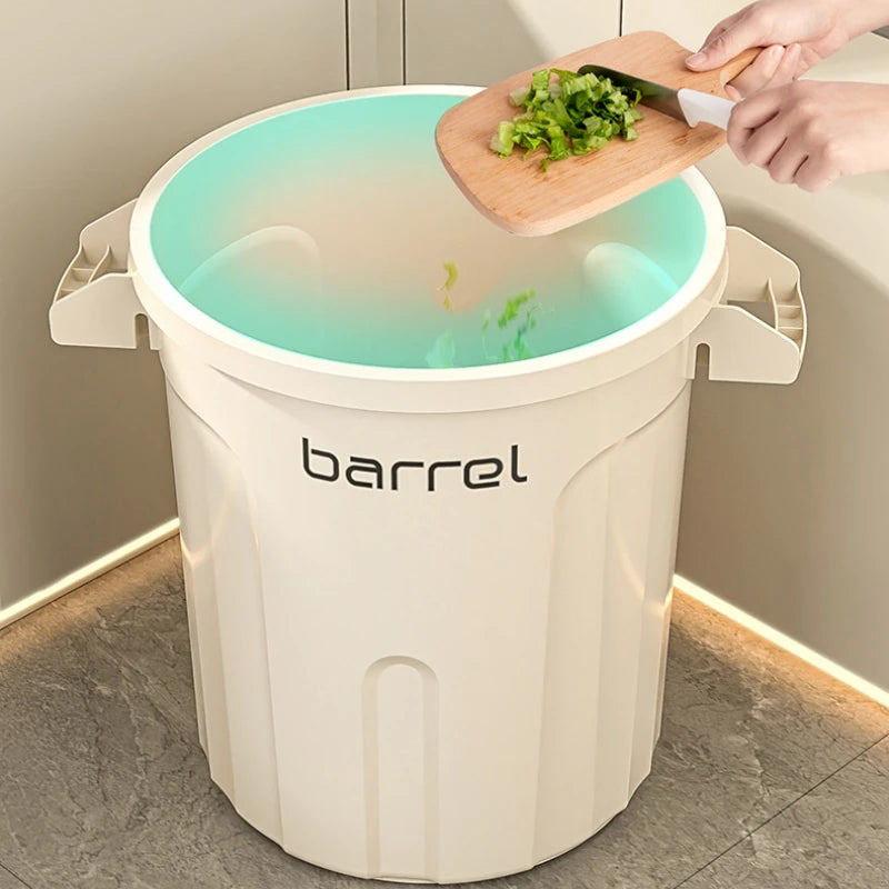 18/26L Large Capacity Trash Can Home Storage Bin Open Top Double Handle Minimalist Design for Kitchen Bathroom Living Room