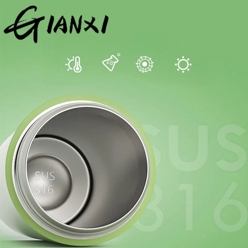 GIANXI Bouncing Straw Thermos Cup Stainless Steel Termos Water Bottle Simple Ins Style Portable Insulated Cups Drinkware