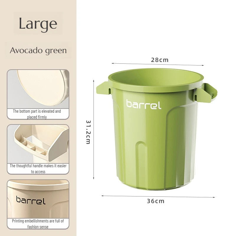 18/26L Large Capacity Trash Can Home Storage Bin Open Top Double Handle Minimalist Design for Kitchen Bathroom Living Room