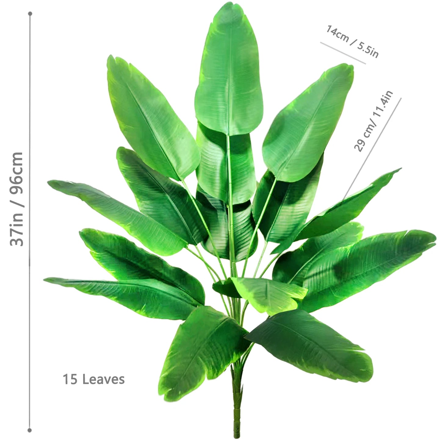 60-90-120cm(47.2in) Artificial Tropical Palm Tree Fake Banana Plant Leaves Real Touch Strelitzia Plastic Plant for Home Garden