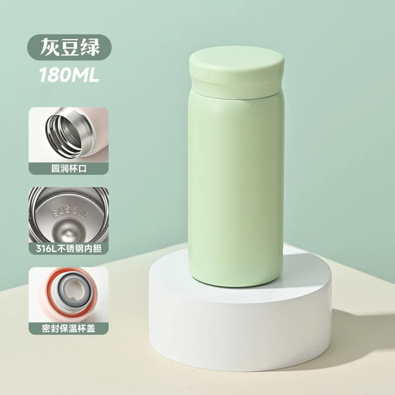 180/300ml Mini 316 Stainless Steel Thermos Cup Ultra-compact Portable Leak-proof Fashion Water Cup Drinkware Thermos Kettle