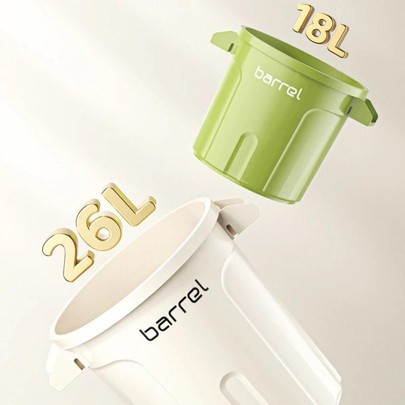 18/26L Large Capacity Trash Can Home Storage Bin Open Top Double Handle Minimalist Design for Kitchen Bathroom Living Room