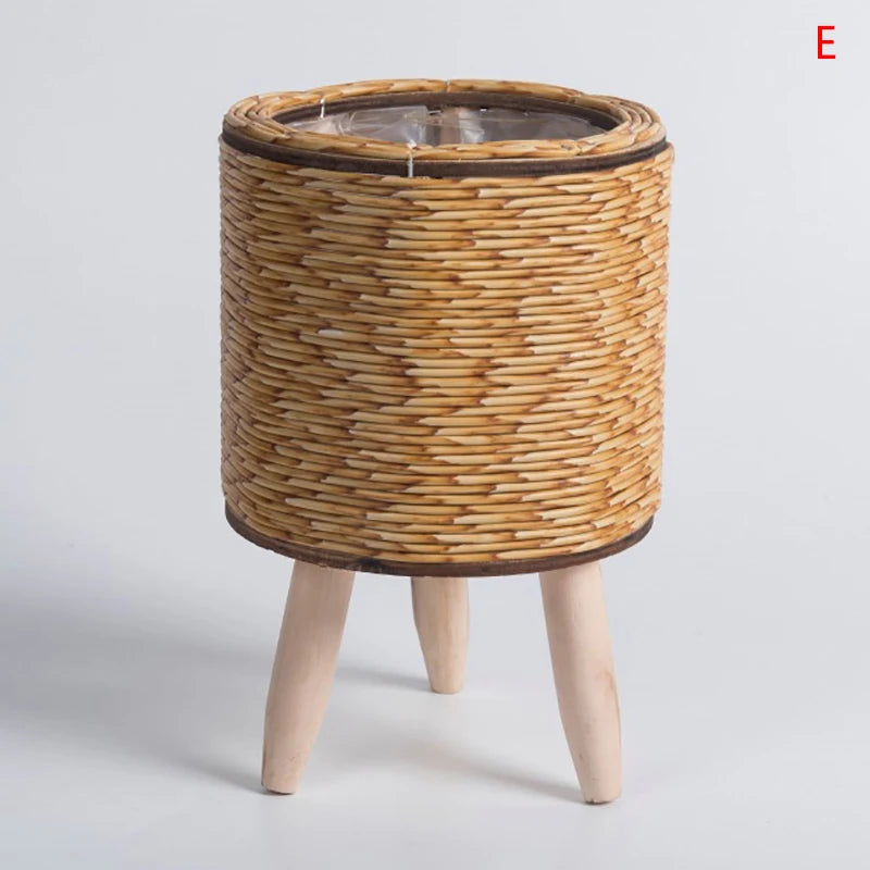 Vine Woven Wooden Frame Flower Stand As A Souvenir For Home Decor Indoor Decoration Desktop Green Ivy Succulent Potted Plant