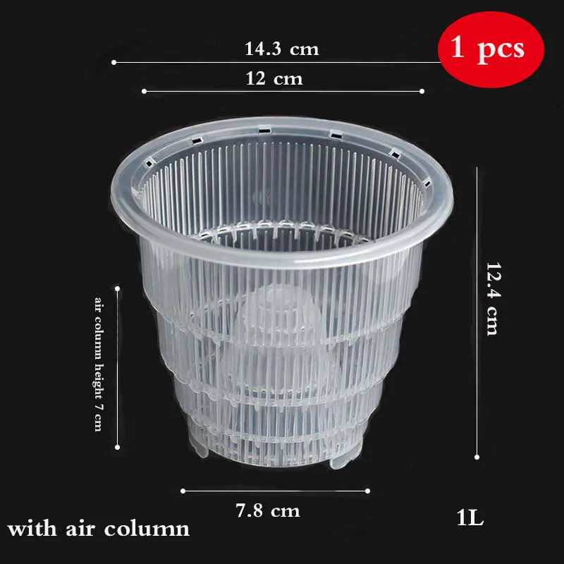 Meshpot 12 cm Plastic Orchid Pot Inner Clear Orchid Planter Double Layer Good Outlooking Plants Container Garden Accessories