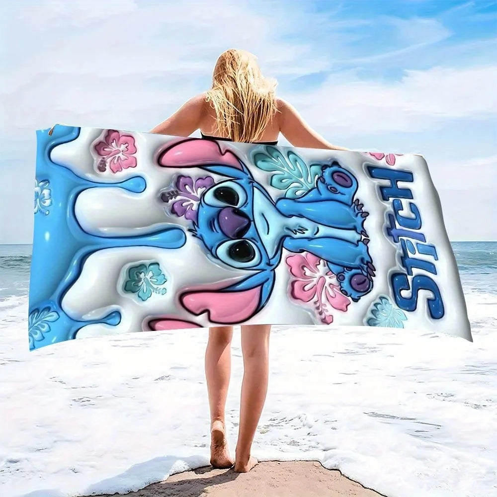 Cute Stitch beach towel: fun, fashionable, perfect summer! Suitable for bath towels, beach towels, holiday gifts