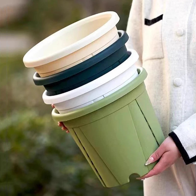 Plastic Flower Pot Root Control Breathable Nursery Pot Thickened Resin Plant Pot Garden Balcony Planting Potted Seedling Planter