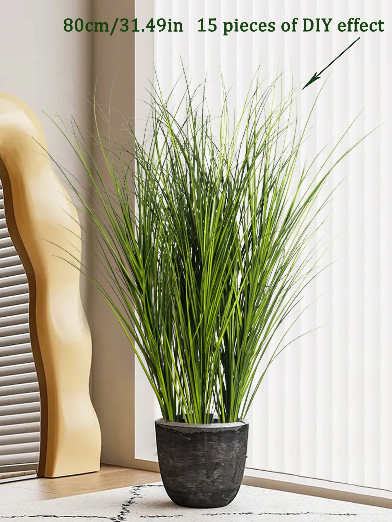 Artificial Reed Grass Large Fake Onion Grass Plants Tropical Green Plants Leaves Bouquet PVC Grass For Wedding Garden Offic