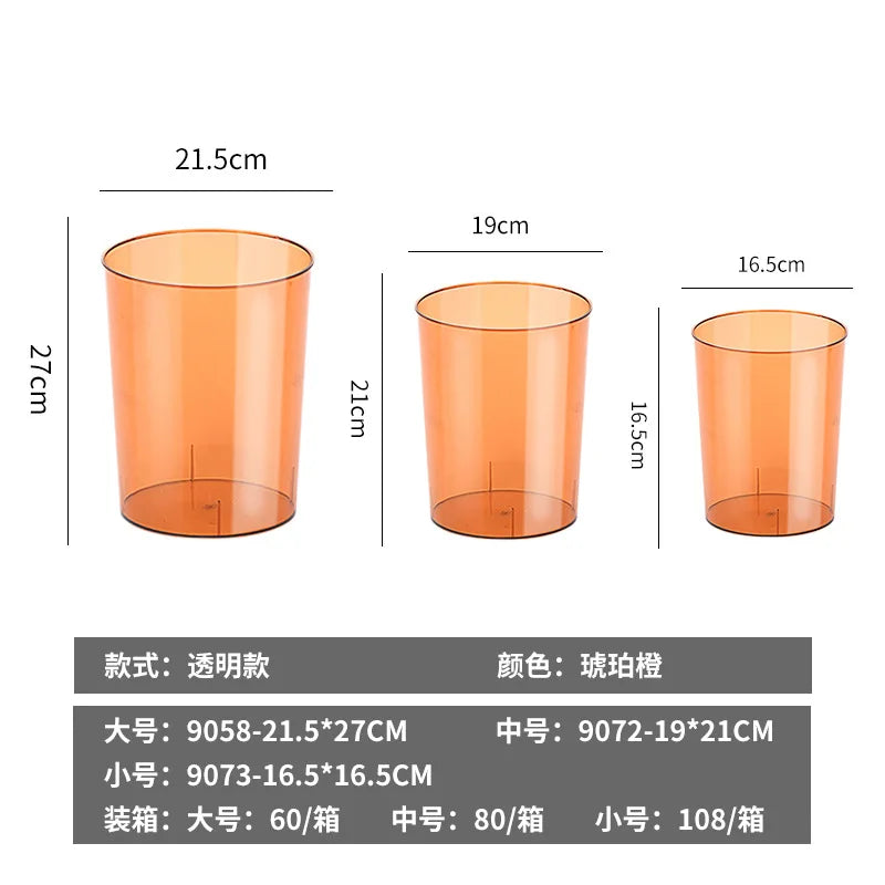 Luxury Transparent Trash Can Without Lid Garbage Bin Home Office Rubbish Nordic Garbage Container Waste Basket Kitchen Dustbin