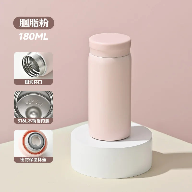 180/300ml Mini 316 Stainless Steel Thermos Cup Ultra-compact Portable Leak-proof Fashion Water Cup Drinkware Thermos Kettle
