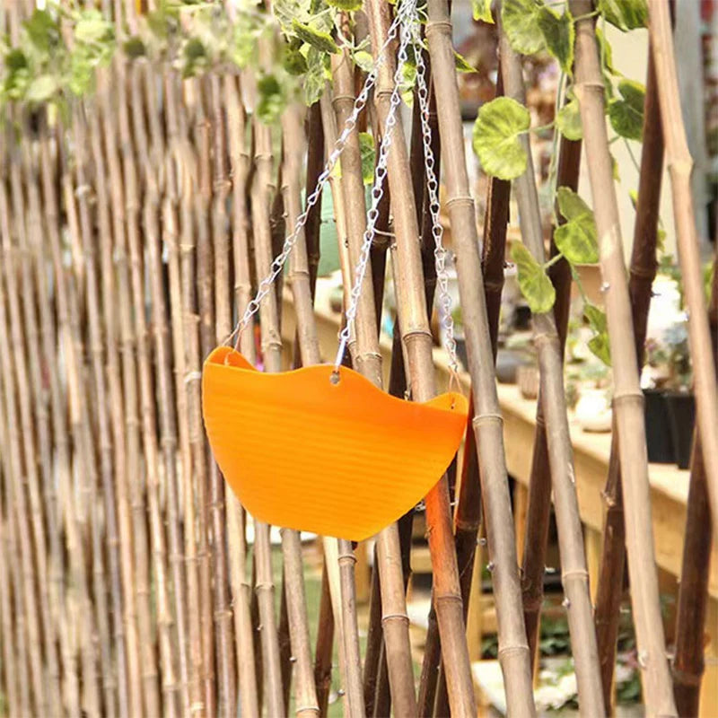 Hanging Orchid Pot With Chain Plastic Hanging Basket Flowerpot Wall Mounted Green Pot For Plant Herb Plant Container