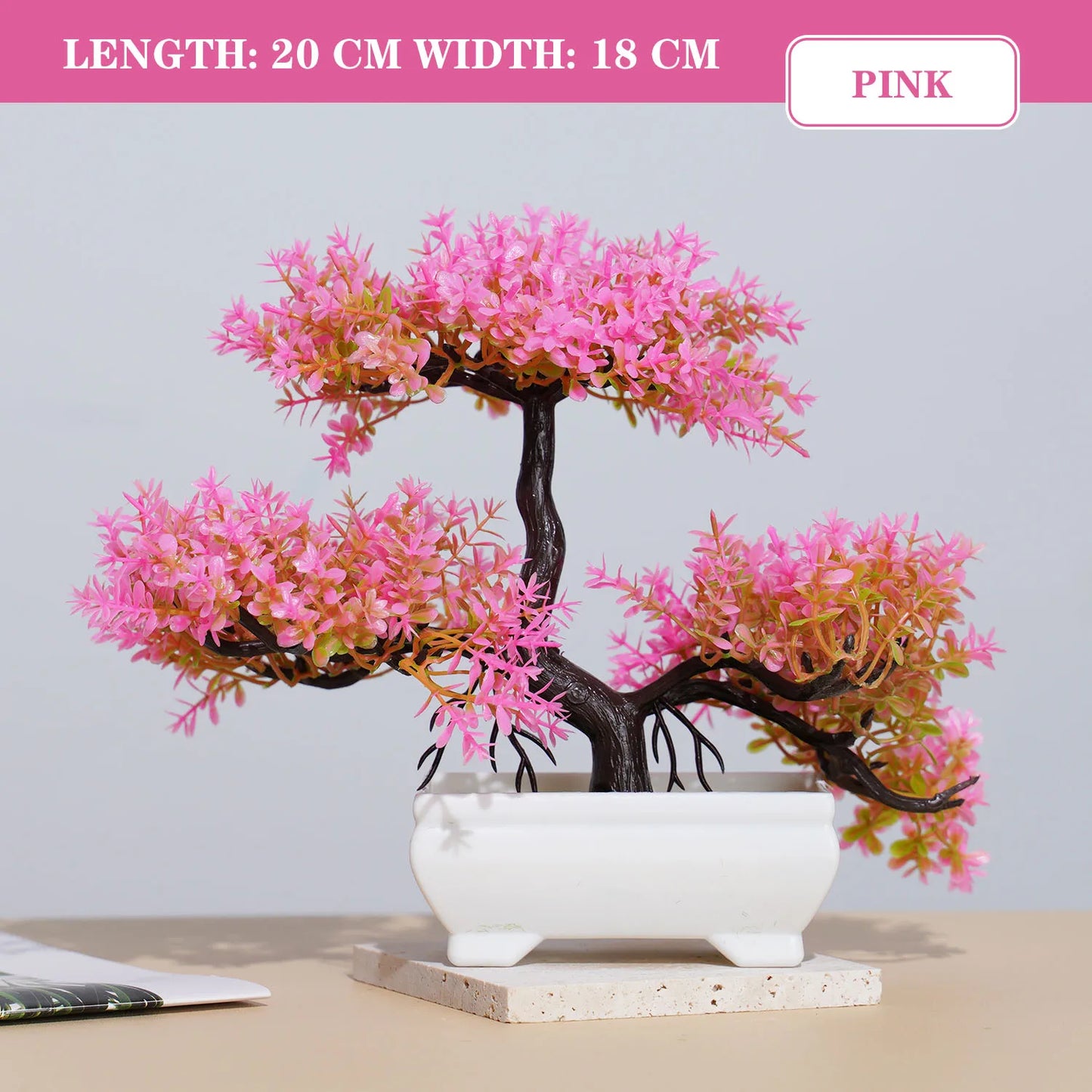 Artificial Plants Bonsai Fake Plant Flowers Potted Ornaments For Table Home Hotel Room Decoration Garden Decor Small Tree Pot