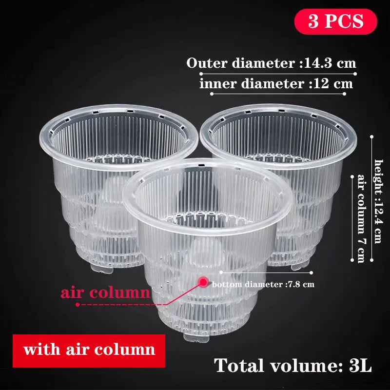 Meshpot 12 cm Plastic Orchid Pot Inner Clear Orchid Planter Double Layer Good Outlooking Plants Container Garden Accessories