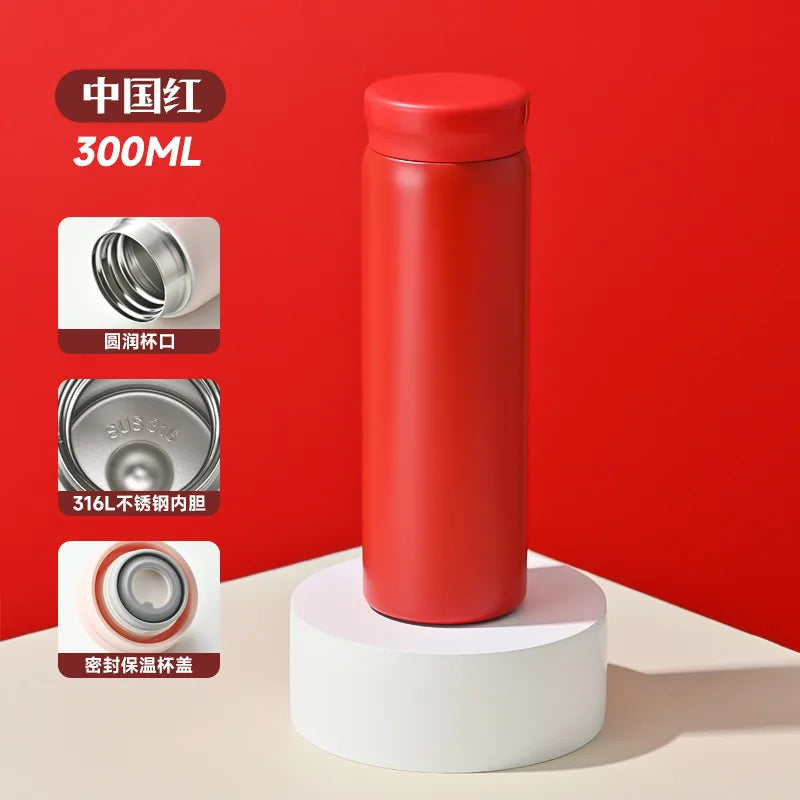 180/300ml Mini 316 Stainless Steel Thermos Cup Ultra-compact Portable Leak-proof Fashion Water Cup Drinkware Thermos Kettle