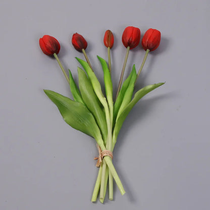 5pcs/Bouquet New Silicone Tulip Artificial Flower 40cm Real Touch Fake Plant B For Wedding Decoration Home Garen Acceeeories
