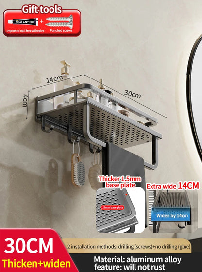 bathroom rack bathroom shelf toilet space aluminum hanging rack bathroom organizer hang on the wall