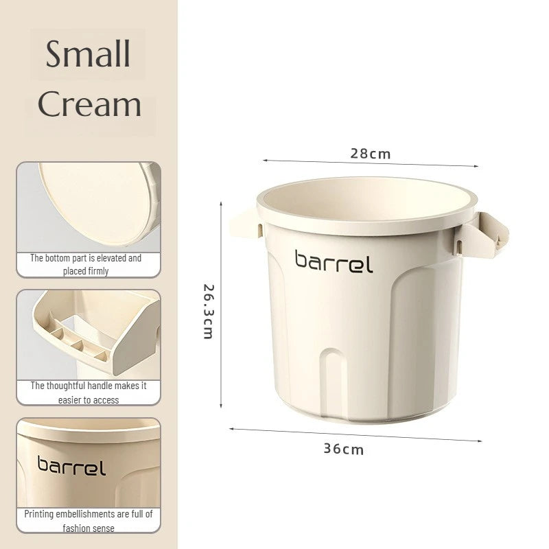 18/26L Large Capacity Trash Can Home Storage Bin Open Top Double Handle Minimalist Design for Kitchen Bathroom Living Room