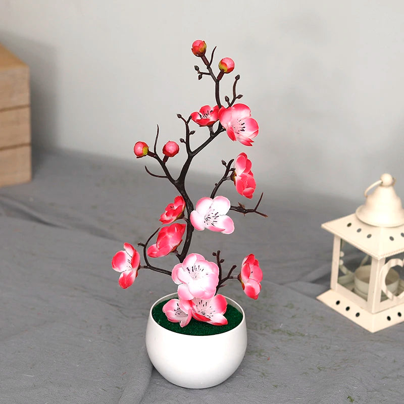 30 cm Artificial Plants Bonsai Small Tree Simulation Pot Plants Fake Flowers Table Potted Ornaments Home Decoration Hotel Garden