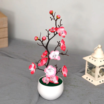 30 cm Artificial Plants Bonsai Small Tree Simulation Pot Plants Fake Flowers Table Potted Ornaments Home Decoration Hotel Garden