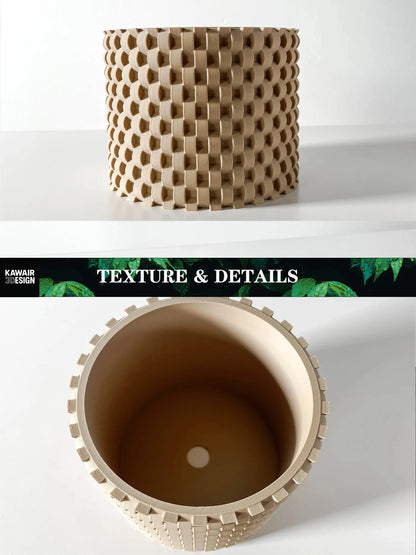 Modern Minimalist 3D Printed Plant Pot – Biodegradable Flower Planter for Home Decor, Eco-Friendly Sustainable Gift (Cheo)