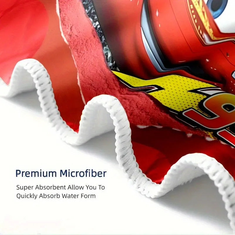 Lightning McQueen Themed Beach Towel: Race into Summer Fun! Suitable for swimming parties, bathing, travel, vacation