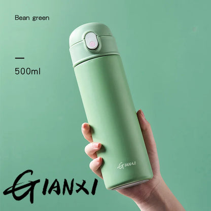 GIANXI Bouncing Straw Thermos Cup Stainless Steel Termos Water Bottle Simple Ins Style Portable Insulated Cups Drinkware