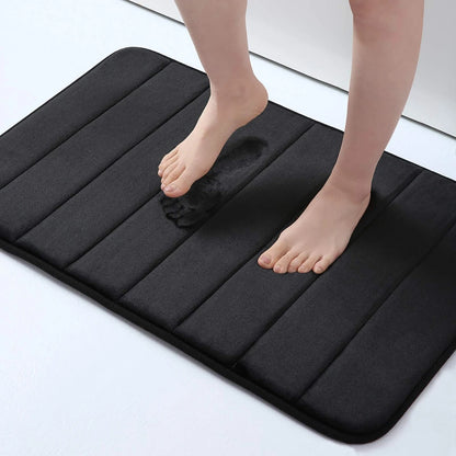 Homaxy Absorbent Bath Mat Non-Slip Bathroom Rug Soft Memory Foam Kitchen Floor Carpet Velvet Bathroom Carpet Home Decor Foot Mat