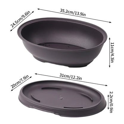 Rectangular Bonsai Training Pots Plastic Flowerpot with Drainage Tray Succulent Plants Pot Bonsai Plants Growing Pots Home Decor