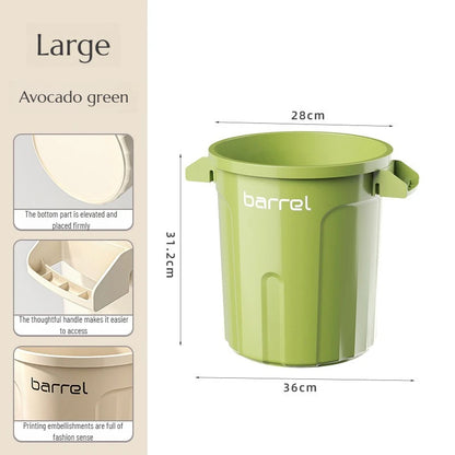 18/26L Large Capacity Trash Can Home Storage Bin Open Top Double Handle Minimalist Design for Kitchen Bathroom Living Room