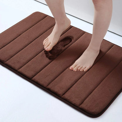 Homaxy Absorbent Bath Mat Non-Slip Bathroom Rug Soft Memory Foam Kitchen Floor Carpet Velvet Bathroom Carpet Home Decor Foot Mat