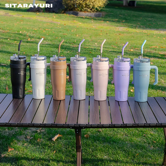 2025 New Sitarayuri Large Capacity 304 Stainless Steel Inner Handle Cup Office Insulation Cold Straw Cup Daily Drinking Cup