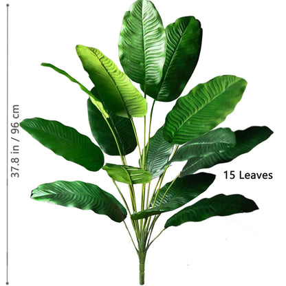 60-90-120cm（47.2in) Artificial Tropical Palm Tree Fake Banana Plant Leaves Real Touch Strelitzia Plastic Plant for Home Garden