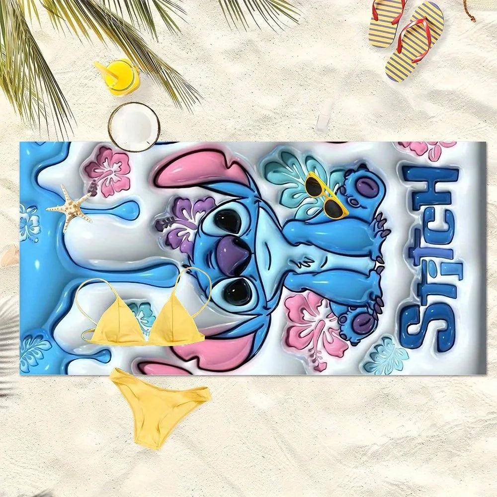 Cute Stitch beach towel: fun, fashionable, perfect summer! Suitable for bath towels, beach towels, holiday gifts
