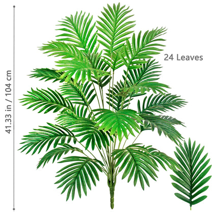 66-125cm（49.2in） Artificial Palm Tree Tropical Fake Plant Green Plastic Palm Leaf Branches Suitable for Home Garden Decoration