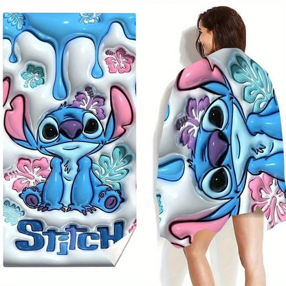 Cute Stitch beach towel: fun, fashionable, perfect summer! Suitable for bath towels, beach towels, holiday gifts