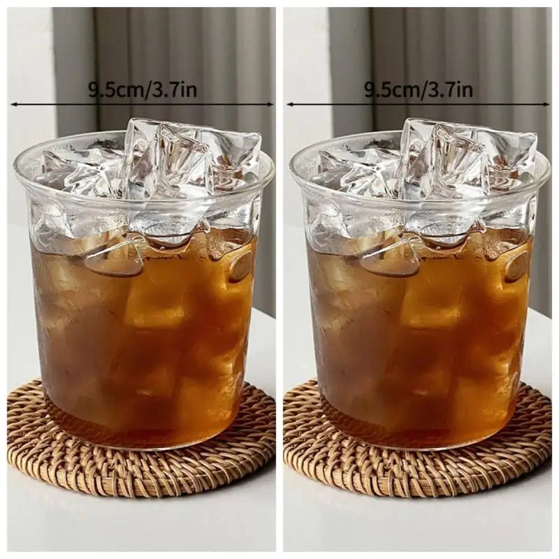 Glass Drinkware Cold Coffee Cups Latte Coffee Glass Iced Juice Milk Water Bottle Aesthetic Cup Wine Cocktail Glass כוסות לקפה קר