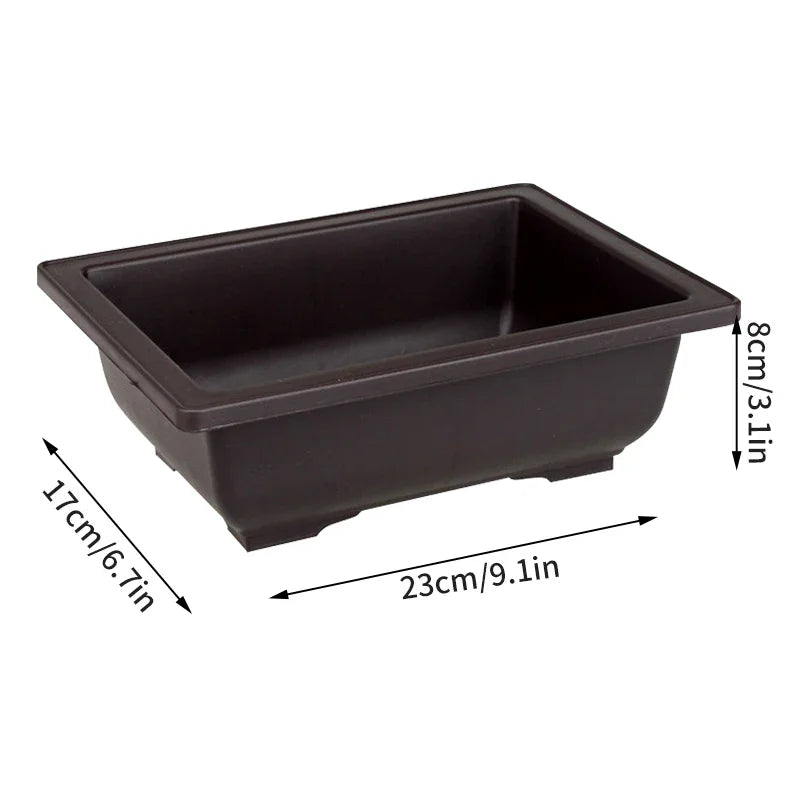 Rectangular Bonsai Training Pots Plastic Flowerpot with Drainage Tray Succulent Plants Pot Bonsai Plants Growing Pots Home Decor