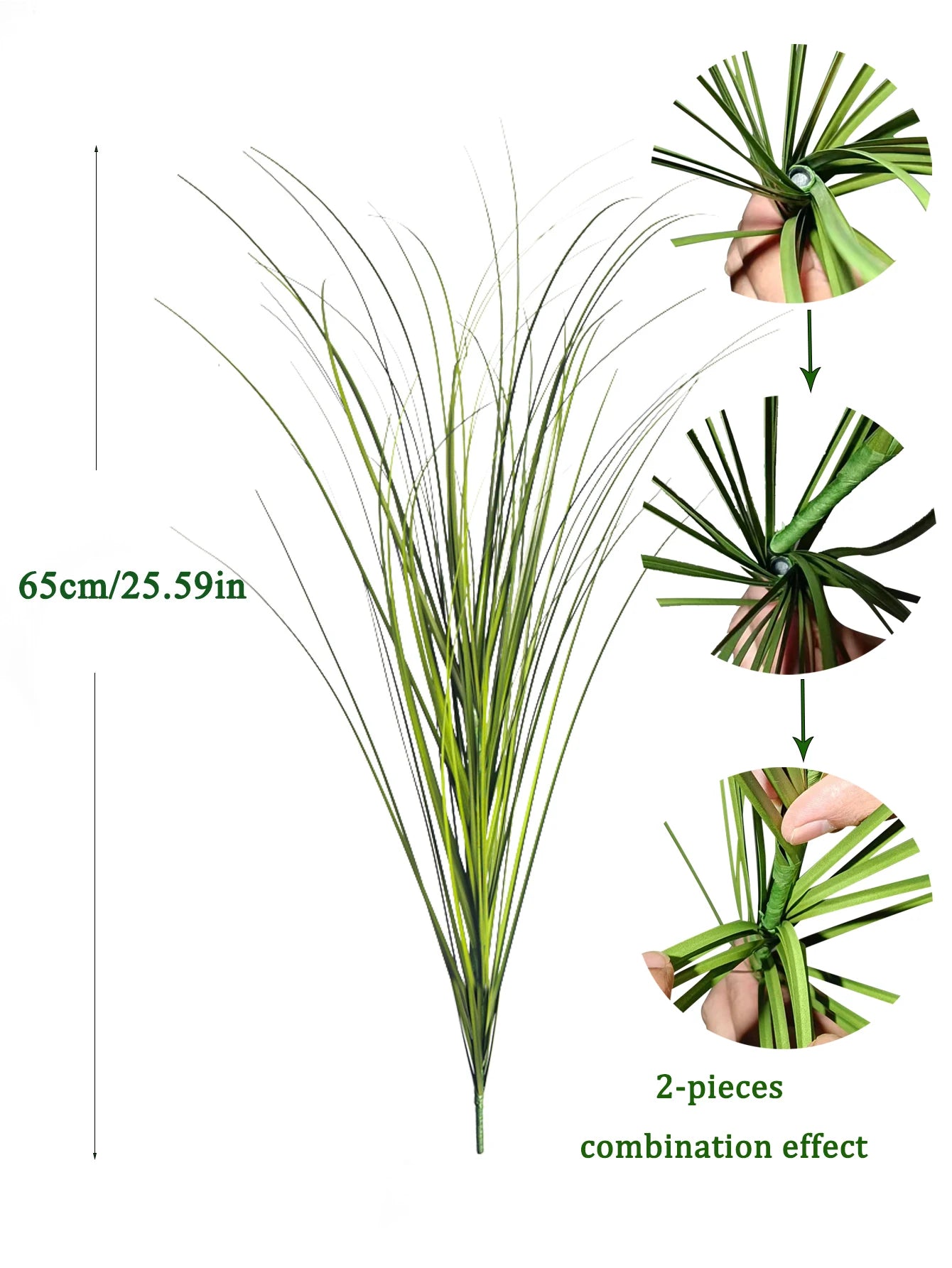 Artificial Reed Grass Large Fake Onion Grass Plants Tropical Green Plants Leaves Bouquet PVC Grass For Wedding Garden Offic