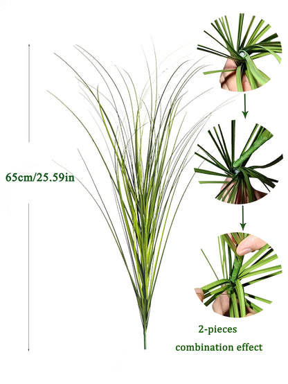 Artificial Reed Grass Large Fake Onion Grass Plants Tropical Green Plants Leaves Bouquet PVC Grass For Wedding Garden Offic