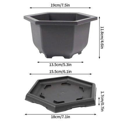 Rectangular Bonsai Training Pots Plastic Flowerpot with Drainage Tray Succulent Plants Pot Bonsai Plants Growing Pots Home Decor