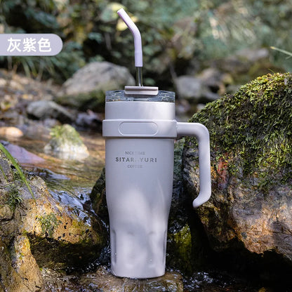 2025 New Sitarayuri Large Capacity 304 Stainless Steel Inner Handle Cup Office Insulation Cold Straw Cup Daily Drinking Cup