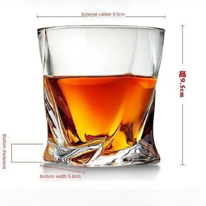 280ml/290ml Crystal Glass Creative Rotating Whiskey Ice Patterned Cocktail Glass Bar Beer Cup