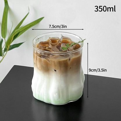 Glass Drinkware Cold Coffee Cups Latte Coffee Glass Iced Juice Milk Water Bottle Aesthetic Cup Wine Cocktail Glass כוסות לקפה קר