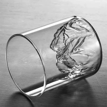 200/300/350ML 3D Mountain Whiskey Glass,Transparent Multipurpose Beer Tea Coffee Cup for Home,3D Landscape Cup  for Bar Party