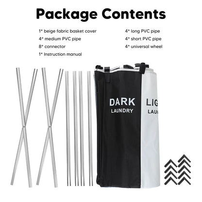 Foldable Laundry Basket Large Capacity Toys Clothes Organizer Aluminum Bracket Waterproof Bathroom Laundry Basket Hamper