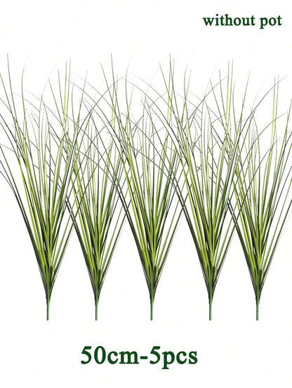 Artificial Reed Grass Large Fake Onion Grass Plants Tropical Green Plants Leaves Bouquet PVC Grass For Wedding Garden Offic