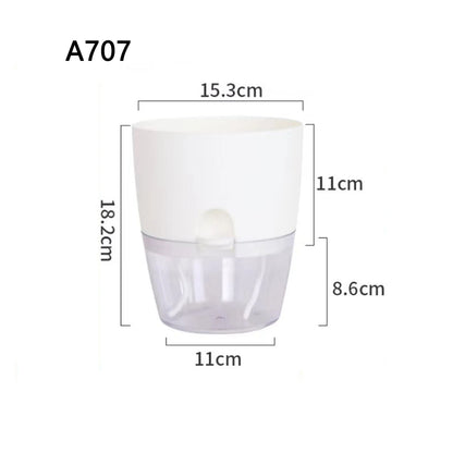 2 Layer Soilless Cultivation Flower Pot Cotton Rope Self Watering Hydroponic Plant Basin Automatic Irrigation Lazy Flowerpot 1Pc
