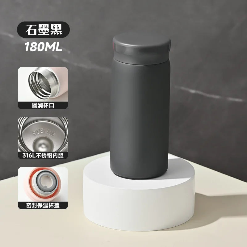 180/300ml Mini 316 Stainless Steel Thermos Cup Ultra-compact Portable Leak-proof Fashion Water Cup Drinkware Thermos Kettle