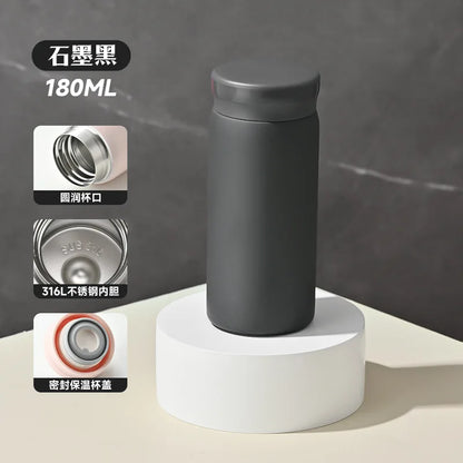 180/300ml Mini 316 Stainless Steel Thermos Cup Ultra-compact Portable Leak-proof Fashion Water Cup Drinkware Thermos Kettle
